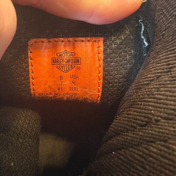 AUTHENTIC HARLEY DAVIDSON MEN'S BLACK LEATHER ANKLE RIDING BOOTS (SIZE 8) - Picture 6 of 6